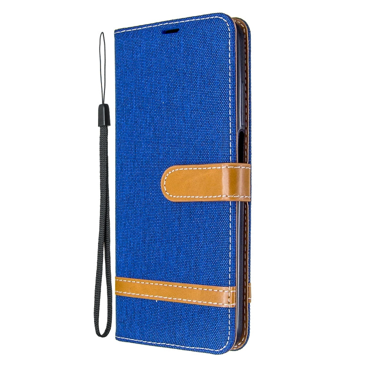 For Xiaomi Redmi K30 Color Matching Denim Texture Horizontal Flip Leather Case with Holder & Card Slots & Wallet & Lanyard