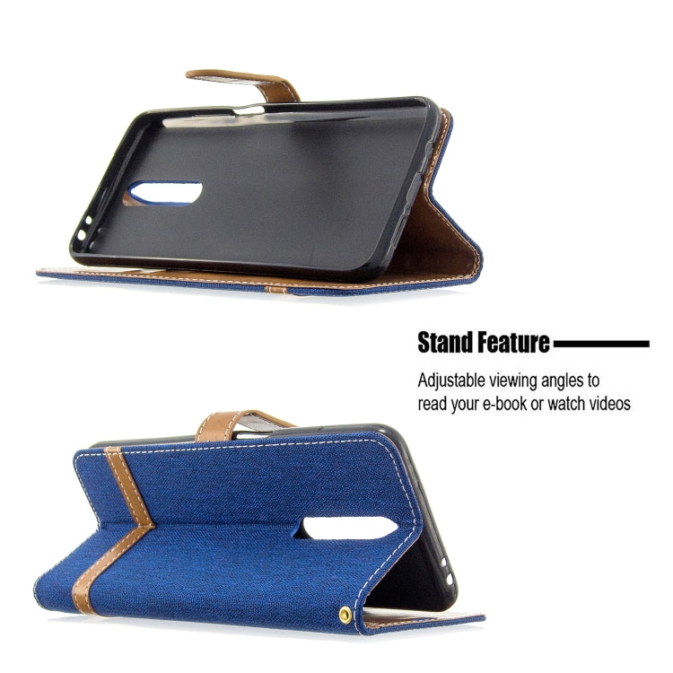 For Xiaomi Redmi K30 Color Matching Denim Texture Horizontal Flip Leather Case with Holder & Card Slots & Wallet & Lanyard