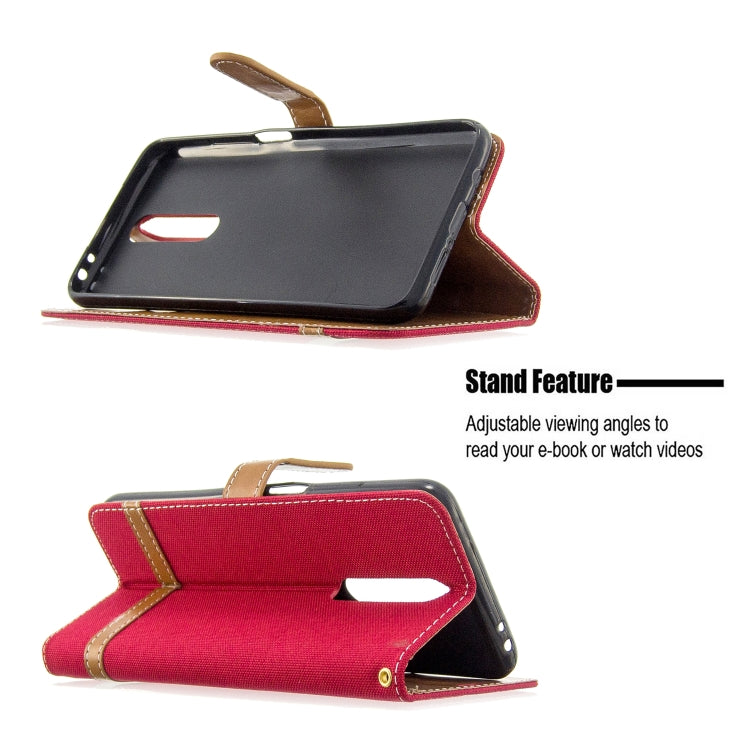 For Xiaomi Redmi K30 Color Matching Denim Texture Horizontal Flip Leather Case with Holder & Card Slots & Wallet & Lanyard