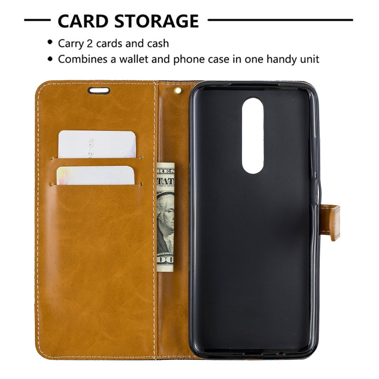 For Xiaomi Redmi K30 Color Matching Denim Texture Horizontal Flip Leather Case with Holder & Card Slots & Wallet & Lanyard