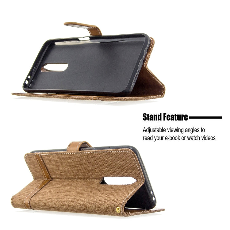 For Xiaomi Redmi K30 Color Matching Denim Texture Horizontal Flip Leather Case with Holder & Card Slots & Wallet & Lanyard