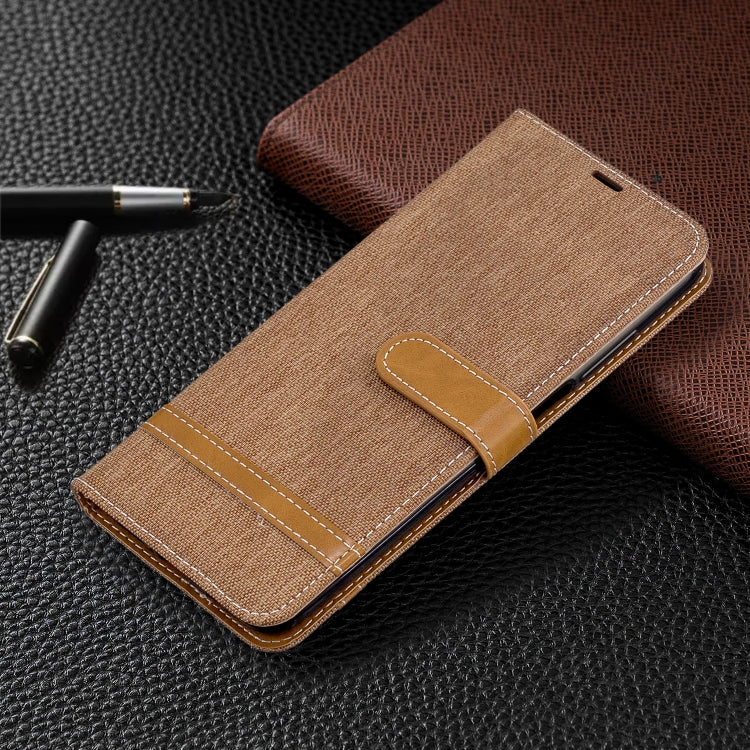 For Xiaomi Redmi K30 Color Matching Denim Texture Horizontal Flip Leather Case with Holder & Card Slots & Wallet & Lanyard