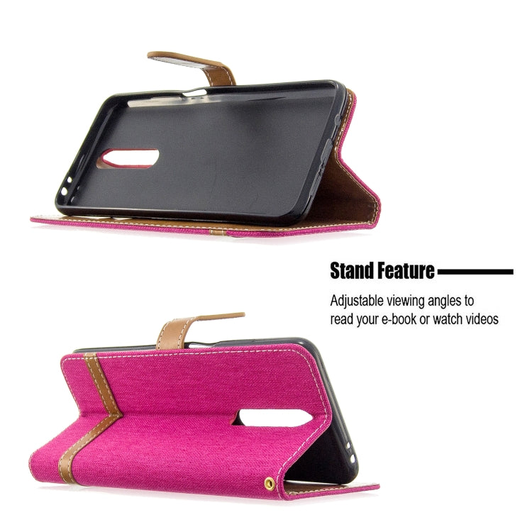 For Xiaomi Redmi K30 Color Matching Denim Texture Horizontal Flip Leather Case with Holder & Card Slots & Wallet & Lanyard