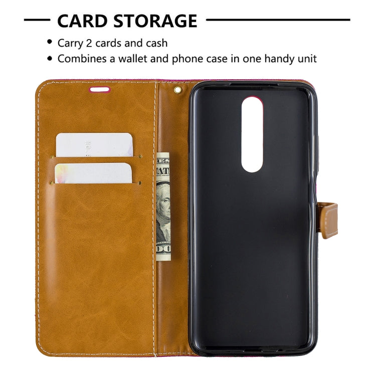 For Xiaomi Redmi K30 Color Matching Denim Texture Horizontal Flip Leather Case with Holder & Card Slots & Wallet & Lanyard