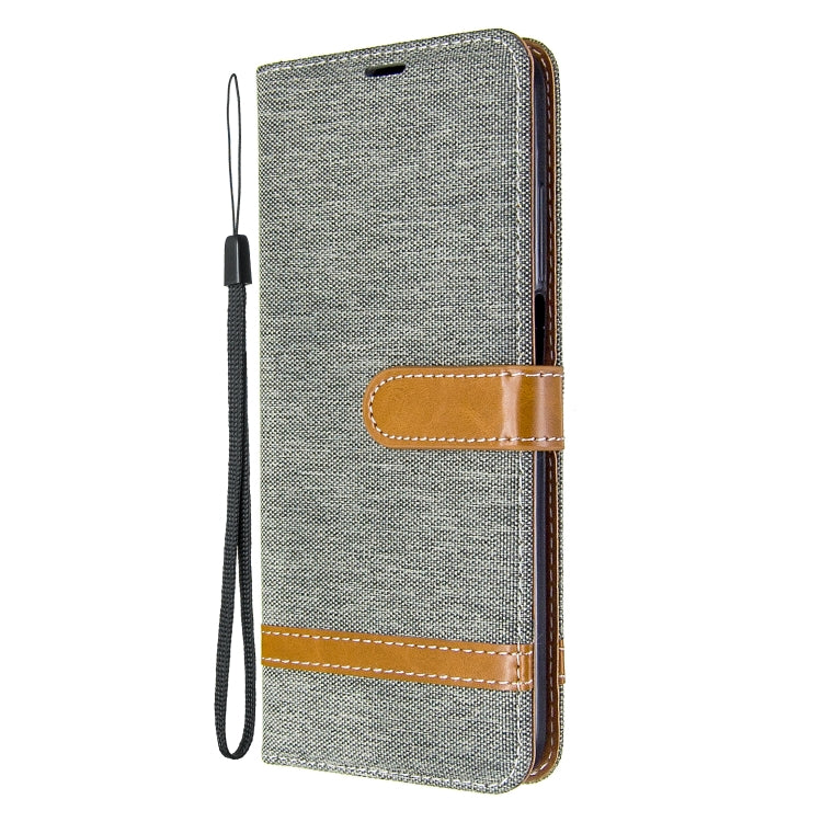 For Xiaomi Redmi K30 Color Matching Denim Texture Horizontal Flip Leather Case with Holder & Card Slots & Wallet & Lanyard
