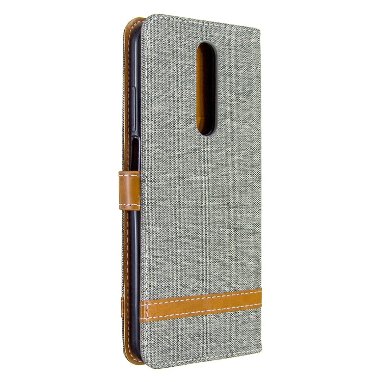 For Xiaomi Redmi K30 Color Matching Denim Texture Horizontal Flip Leather Case with Holder & Card Slots & Wallet & Lanyard