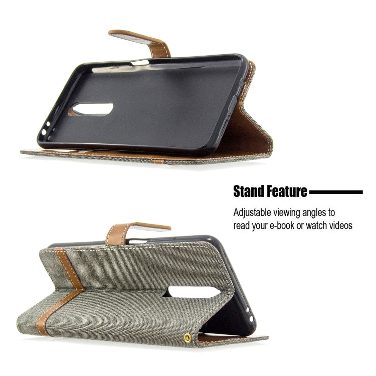 For Xiaomi Redmi K30 Color Matching Denim Texture Horizontal Flip Leather Case with Holder & Card Slots & Wallet & Lanyard