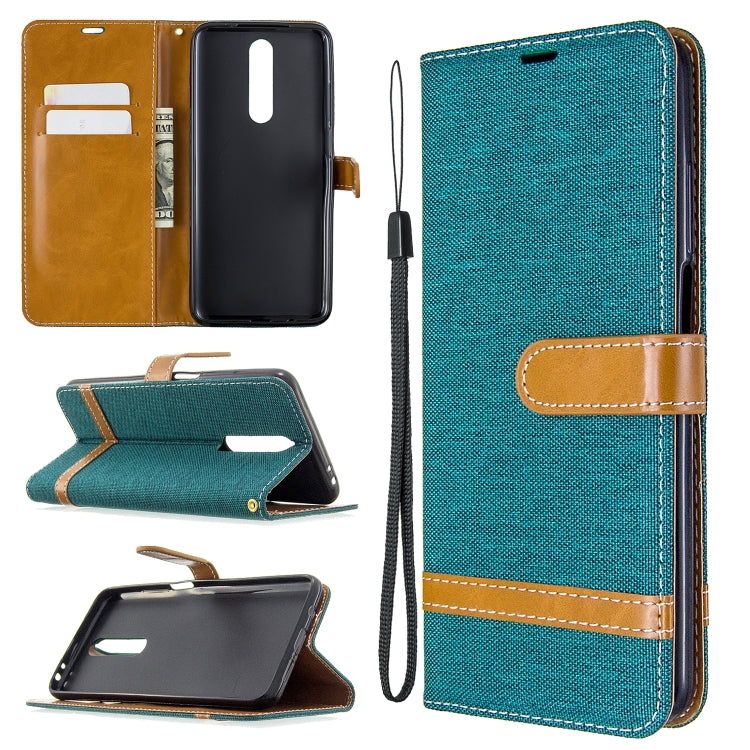 For Xiaomi Redmi K30 Color Matching Denim Texture Horizontal Flip Leather Case with Holder & Card Slots & Wallet & Lanyard