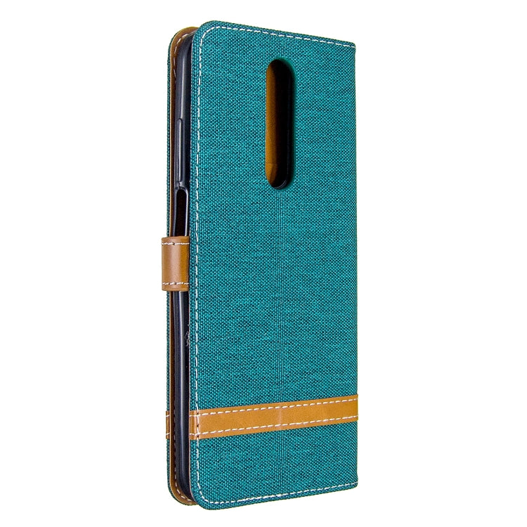 For Xiaomi Redmi K30 Color Matching Denim Texture Horizontal Flip Leather Case with Holder & Card Slots & Wallet & Lanyard