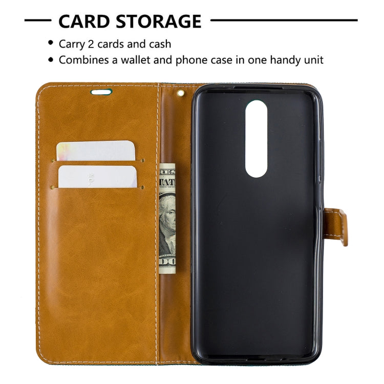 For Xiaomi Redmi K30 Color Matching Denim Texture Horizontal Flip Leather Case with Holder & Card Slots & Wallet & Lanyard