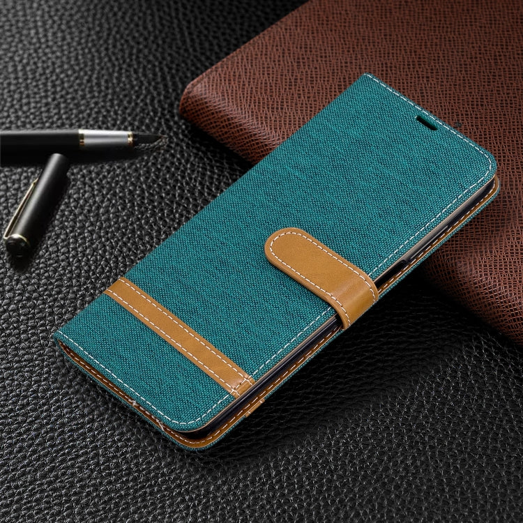 For Xiaomi Redmi K30 Color Matching Denim Texture Horizontal Flip Leather Case with Holder & Card Slots & Wallet & Lanyard
