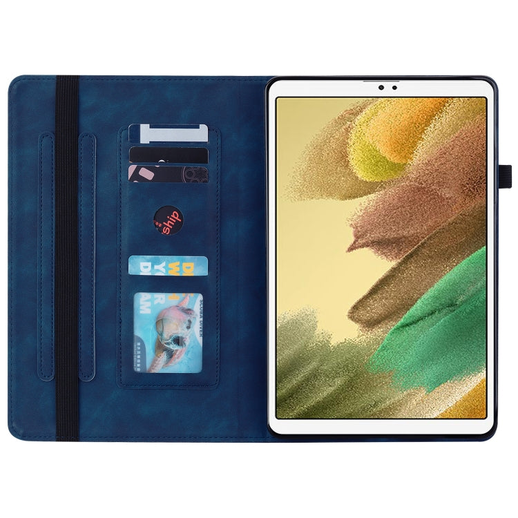 For Samsung Galaxy Tab A7 Lite T220 Skin Feel Solid Color Zipper Leather Tablet Case