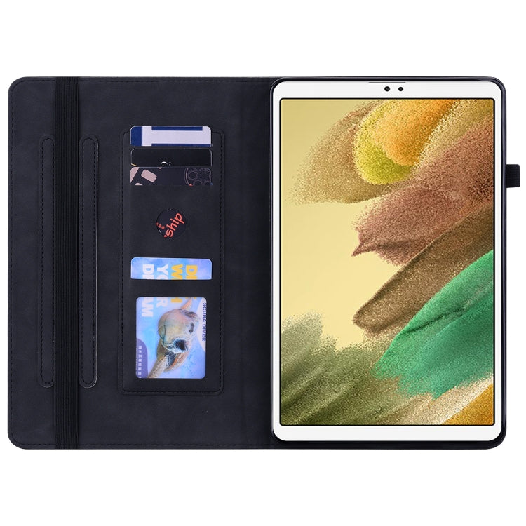For Samsung Galaxy Tab A7 Lite T220 Skin Feel Solid Color Zipper Leather Tablet Case