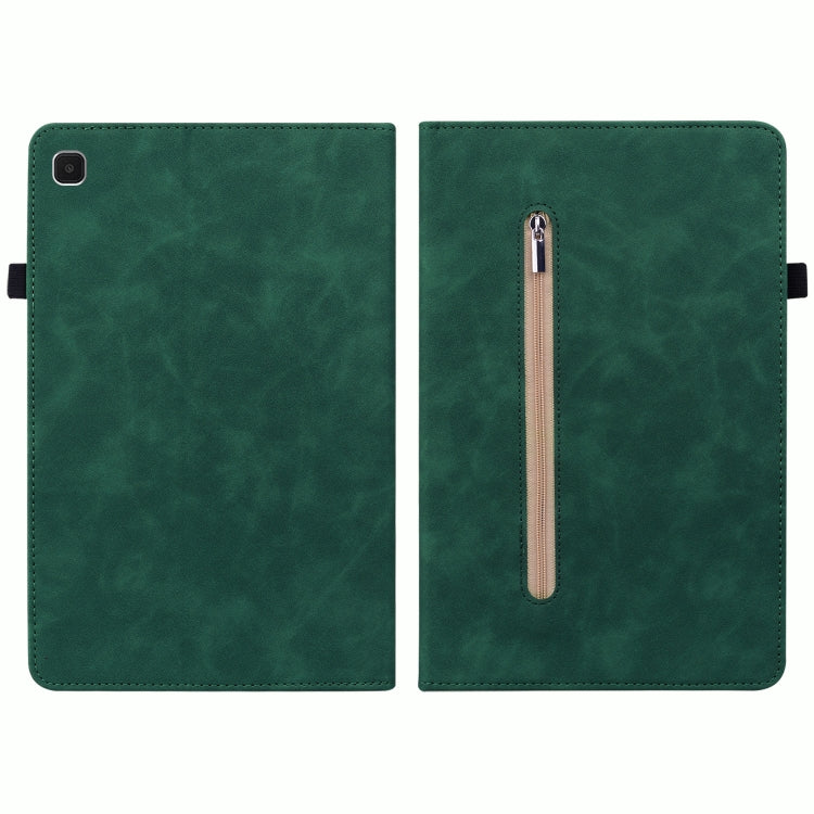For Samsung Galaxy Tab A7 Lite T220 Skin Feel Solid Color Zipper Leather Tablet Case