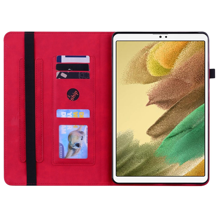For Samsung Galaxy Tab A7 Lite T220 Skin Feel Solid Color Zipper Leather Tablet Case