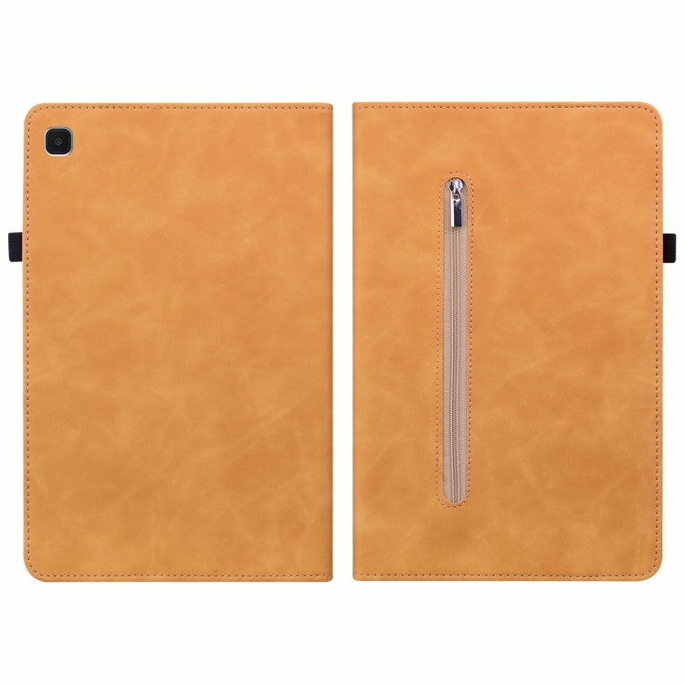 For Samsung Galaxy Tab A7 Lite T220 Skin Feel Solid Color Zipper Leather Tablet Case