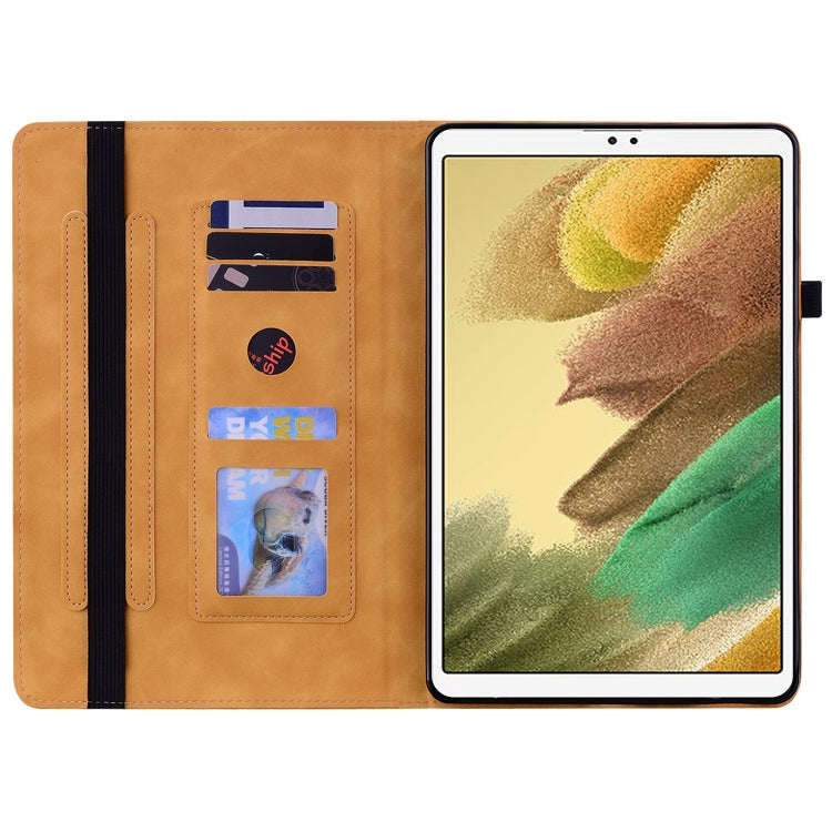 For Samsung Galaxy Tab A7 Lite T220 Skin Feel Solid Color Zipper Leather Tablet Case