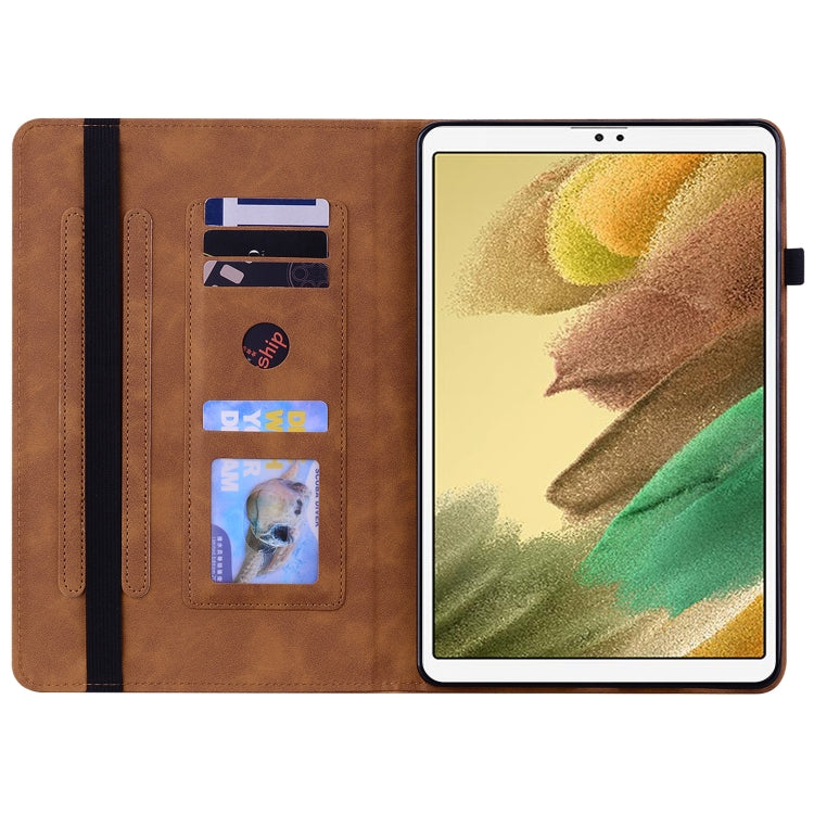 For Samsung Galaxy Tab A7 Lite T220 Skin Feel Solid Color Zipper Leather Tablet Case