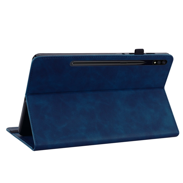 For Samsung Galaxy Tab S7 / S8 Skin Feel Solid Color Zipper Leather Tablet Case