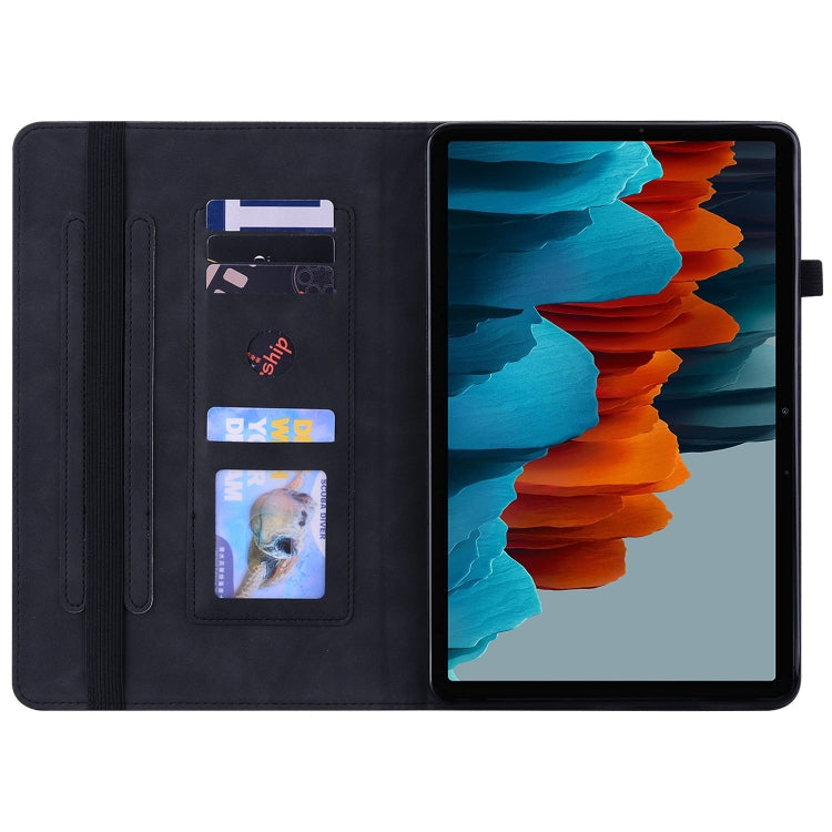 For Samsung Galaxy Tab S7 / S8 Skin Feel Solid Color Zipper Leather Tablet Case