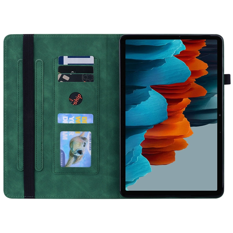 For Samsung Galaxy Tab S7 / S8 Skin Feel Solid Color Zipper Leather Tablet Case