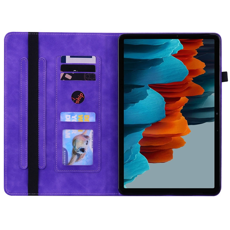 For Samsung Galaxy Tab S7 / S8 Skin Feel Solid Color Zipper Leather Tablet Case