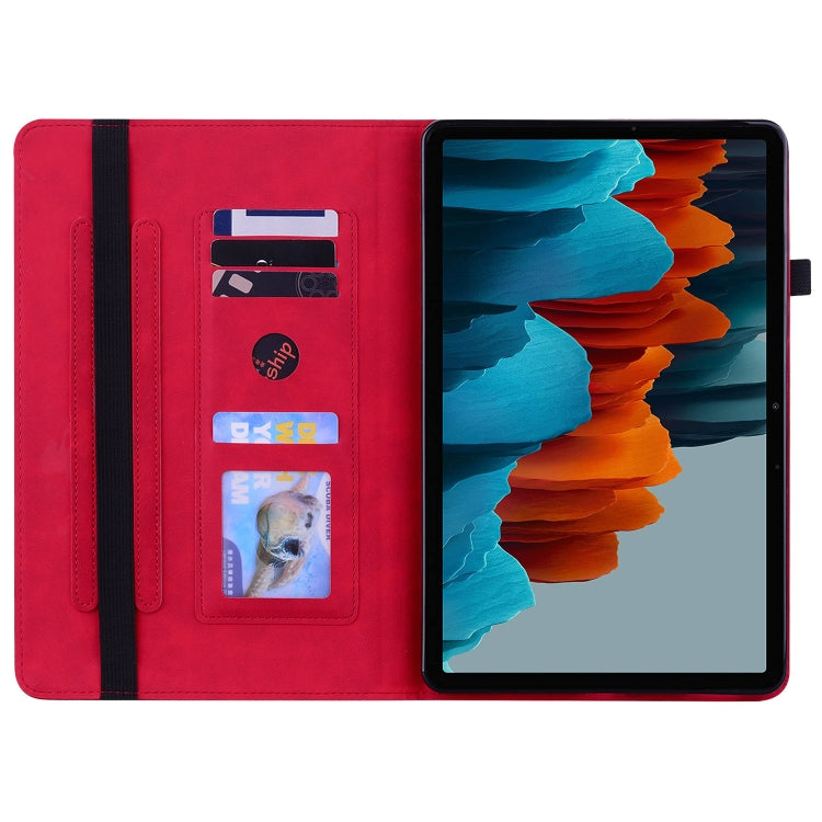 For Samsung Galaxy Tab S7 / S8 Skin Feel Solid Color Zipper Leather Tablet Case