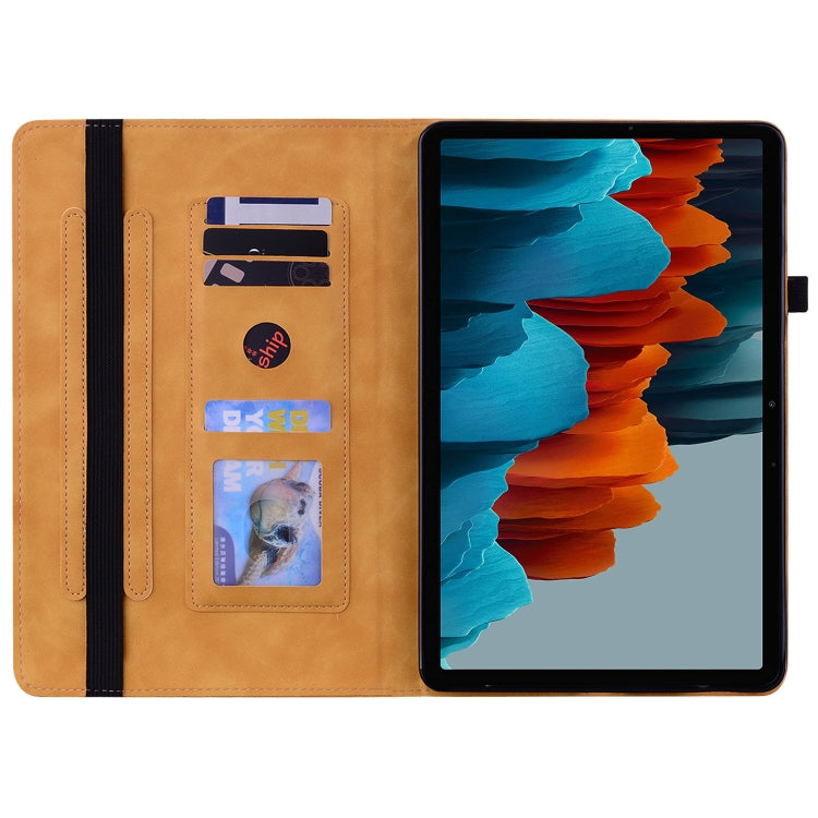 For Samsung Galaxy Tab S7+ / S8+ Skin Feel Solid Color Zipper Leather Tablet Case