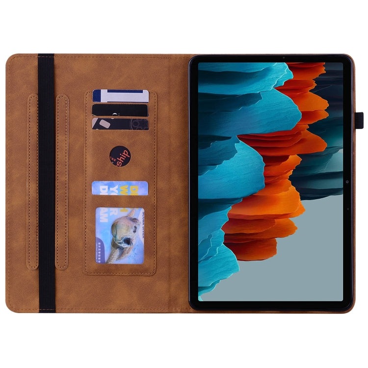 For Samsung Galaxy Tab S7+ / S8+ Skin Feel Solid Color Zipper Leather Tablet Case
