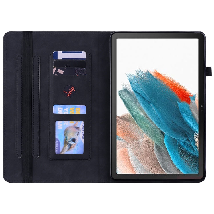 For Samsung Galaxy Tab Ð8 10.5 SM-X200 Skin Feel Solid Color Zipper Leather Tablet Case