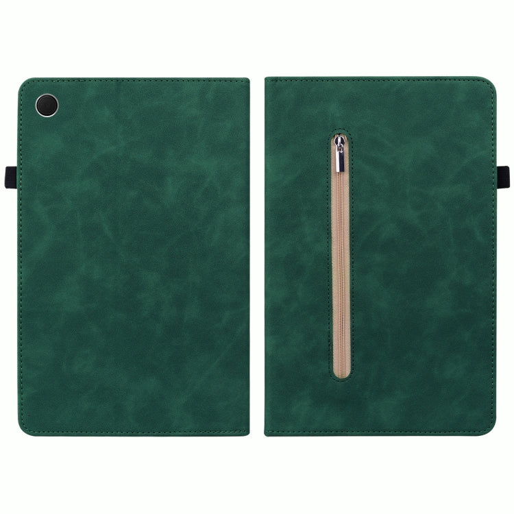 For Samsung Galaxy Tab Ð8 10.5 SM-X200 Skin Feel Solid Color Zipper Leather Tablet Case