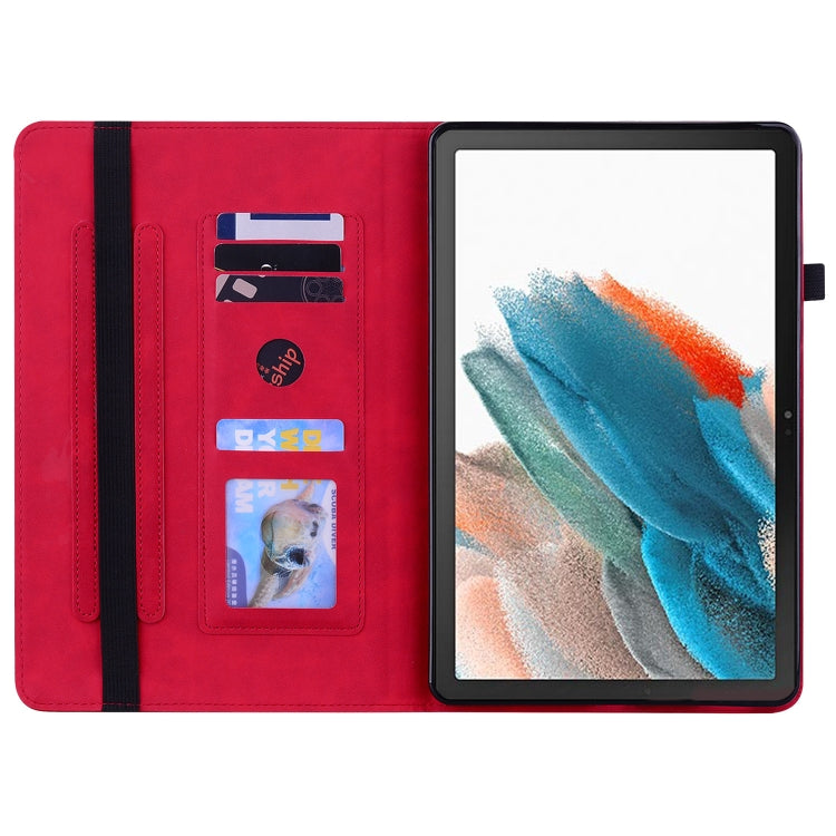For Samsung Galaxy Tab Ð8 10.5 SM-X200 Skin Feel Solid Color Zipper Leather Tablet Case