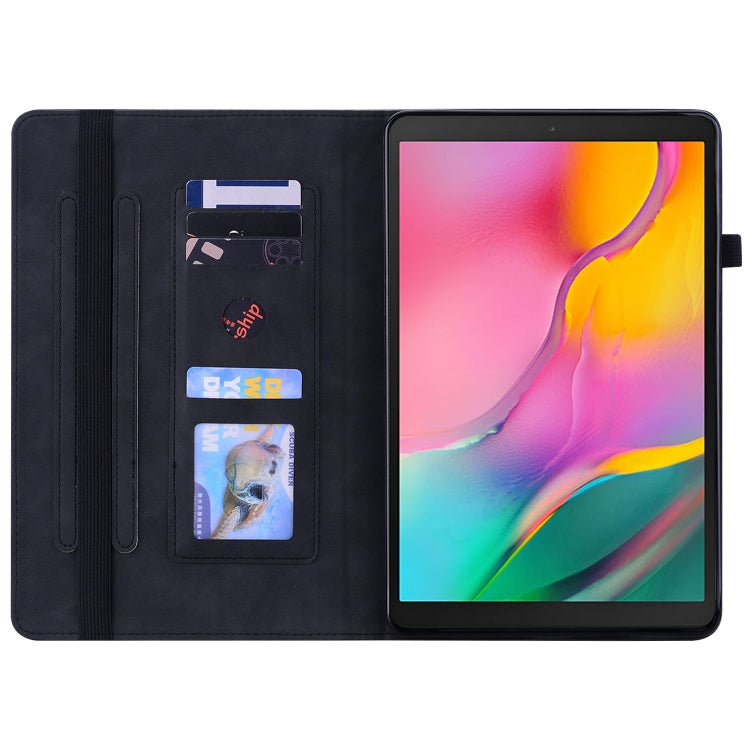 For Samsung Galaxy Tab A 10.1 2019 T510 Skin Feel Solid Color Zipper Leather Tablet Case