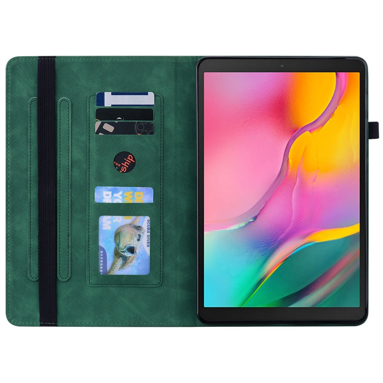 For Samsung Galaxy Tab A 10.1 2019 T510 Skin Feel Solid Color Zipper Leather Tablet Case
