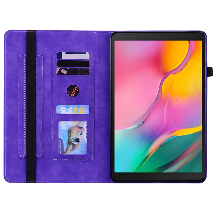 For Samsung Galaxy Tab A 10.1 2019 T510 Skin Feel Solid Color Zipper Leather Tablet Case