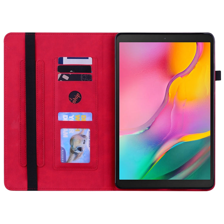For Samsung Galaxy Tab A 10.1 2019 T510 Skin Feel Solid Color Zipper Leather Tablet Case