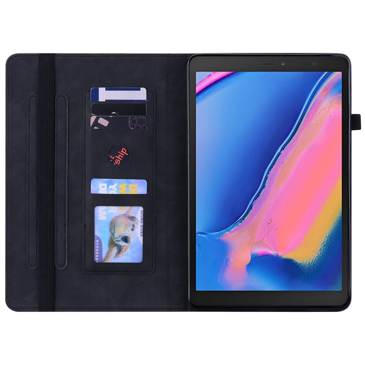 For Samsung Tab A 8.0 2019 8.0 T290 Skin Feel Solid Color Zipper Leather Tablet Case