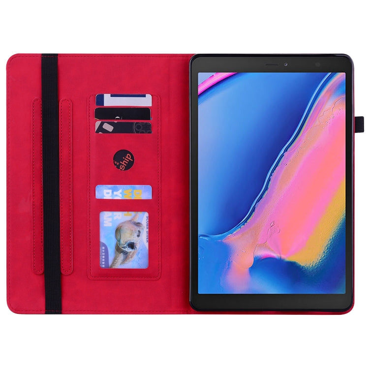 For Samsung Tab A 8.0 2019 8.0 T290 Skin Feel Solid Color Zipper Leather Tablet Case