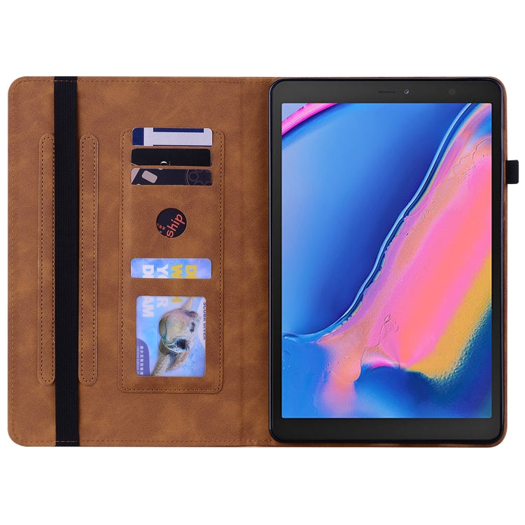 For Samsung Tab A 8.0 2019 8.0 T290 Skin Feel Solid Color Zipper Leather Tablet Case