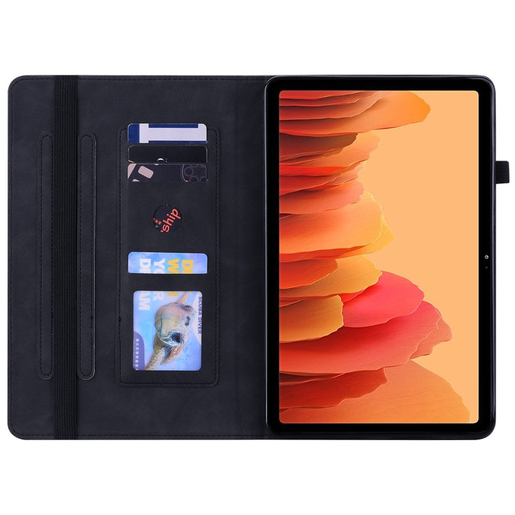 For Samsung Galaxy Tab A7 10.4 2020 SM-T500 Skin Feel Solid Color Zipper Smart Leather Tablet Case