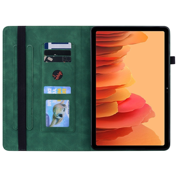 For Samsung Galaxy Tab A7 10.4 2020 SM-T500 Skin Feel Solid Color Zipper Smart Leather Tablet Case