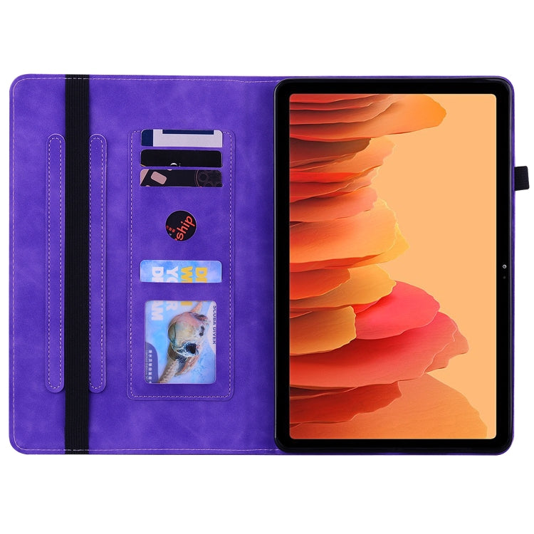 For Samsung Galaxy Tab A7 10.4 2020 SM-T500 Skin Feel Solid Color Zipper Smart Leather Tablet Case