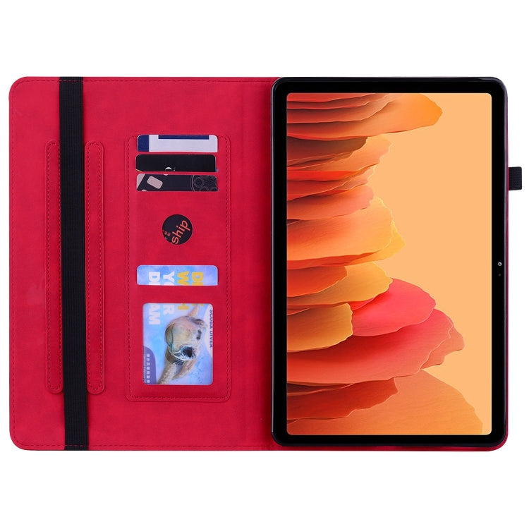 For Samsung Galaxy Tab A7 10.4 2020 SM-T500 Skin Feel Solid Color Zipper Smart Leather Tablet Case
