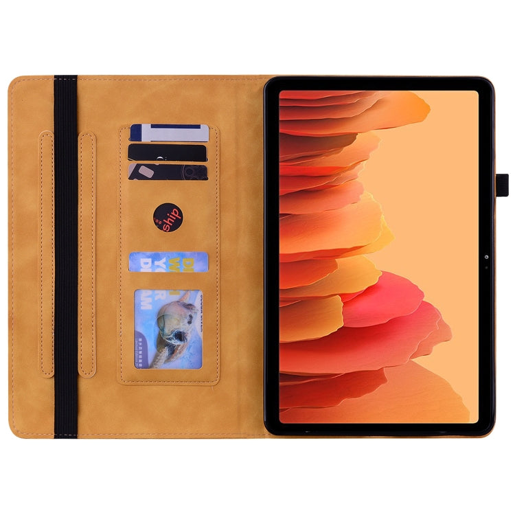 For Samsung Galaxy Tab A7 10.4 2020 SM-T500 Skin Feel Solid Color Zipper Smart Leather Tablet Case