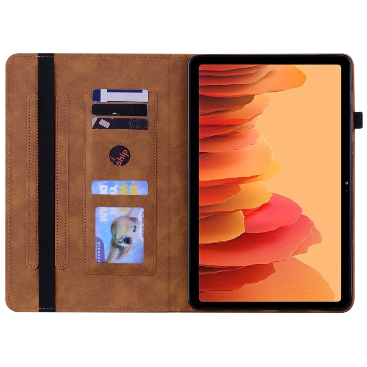 For Samsung Galaxy Tab A7 10.4 2020 SM-T500 Skin Feel Solid Color Zipper Smart Leather Tablet Case