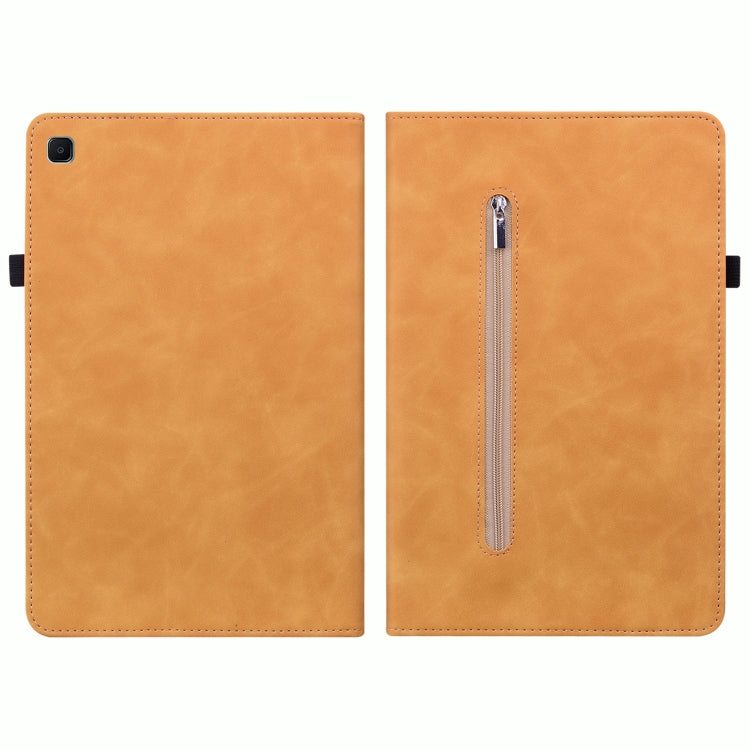 For Samsung Galaxy Tab S6 Lite SM-P610 Skin Feel Solid Color Zipper Smart Leather Tablet Case