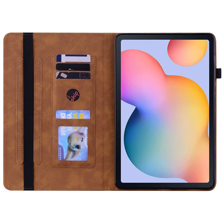 For Samsung Galaxy Tab S6 Lite SM-P610 Skin Feel Solid Color Zipper Smart Leather Tablet Case