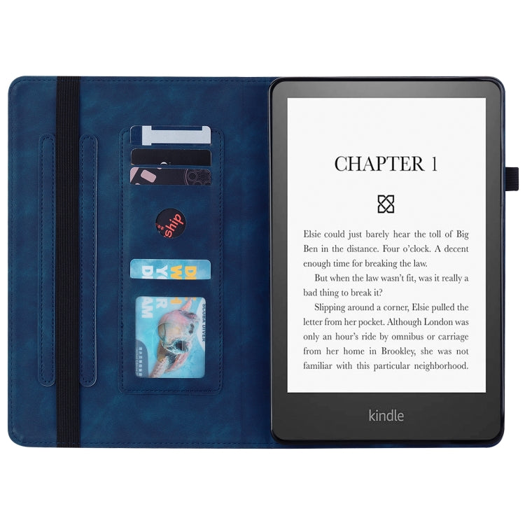 For Amazon Kindle Paperwhite 5 2021 Skin Feel Solid Color Zipper Smart Leather Tablet Case