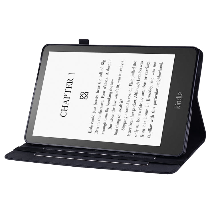 For Amazon Kindle Paperwhite 5 2021 Skin Feel Solid Color Zipper Smart Leather Tablet Case