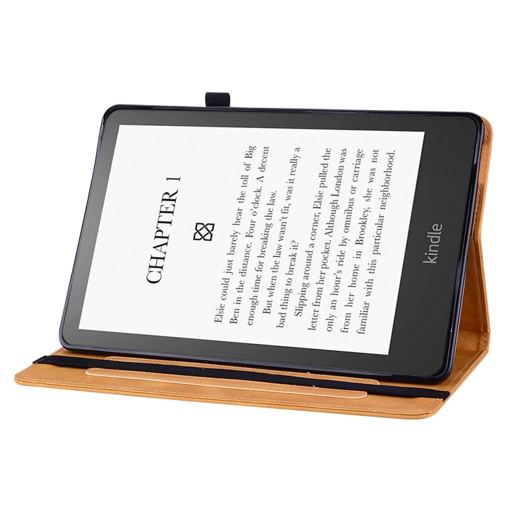 For Amazon Kindle Paperwhite 5 2021 Skin Feel Solid Color Zipper Smart Leather Tablet Case